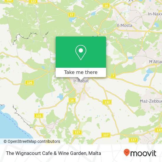 The Wignacourt Cafe & Wine Garden, Triq San Kataldu Rabat RBT map