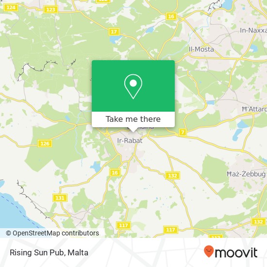 Rising Sun Pub, Triq San Pawl Rabat RBT map