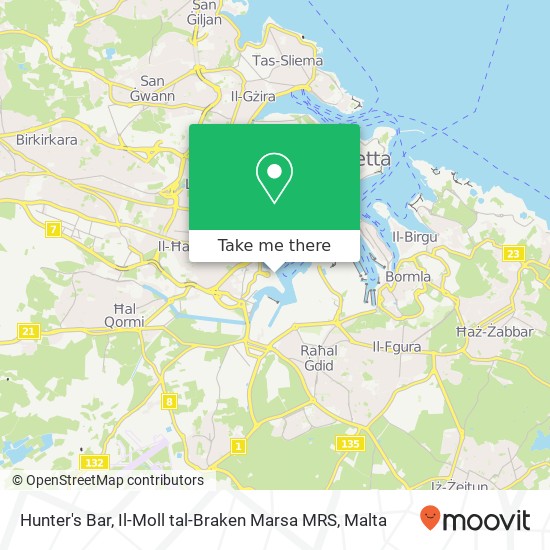 Hunter's Bar, Il-Moll tal-Braken Marsa MRS map