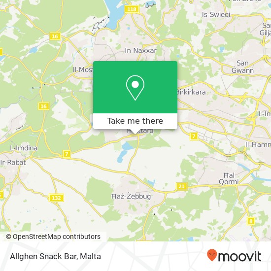 Allghen Snack Bar, Triq iż-Żagħfran Attard ATD map