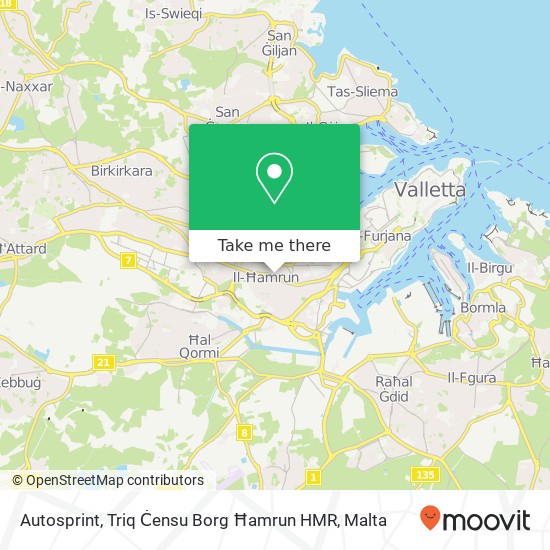 Autosprint, Triq Ċensu Borg Ħamrun HMR map