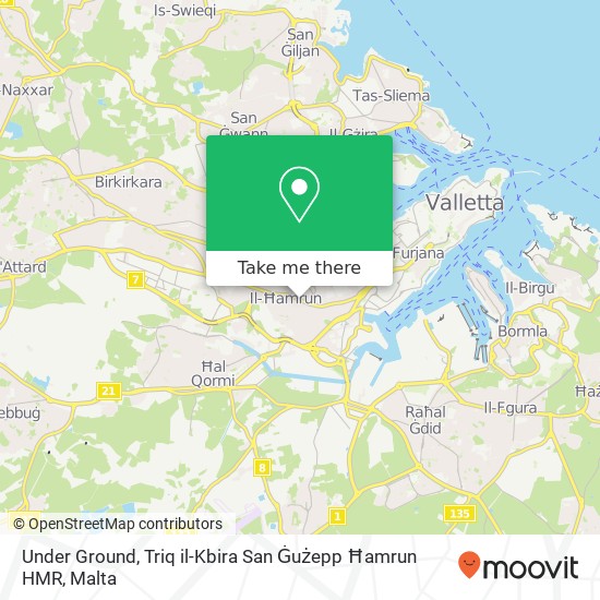 Under Ground, Triq il-Kbira San Ġużepp Ħamrun HMR map