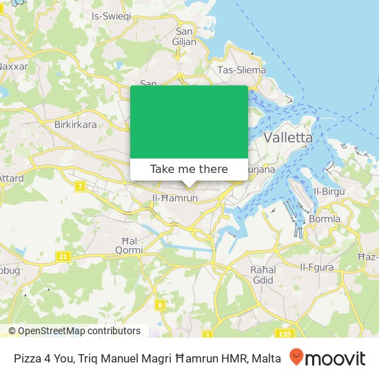 Pizza 4 You, Triq Manuel Magri Ħamrun HMR map