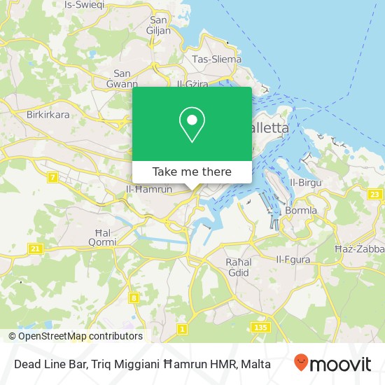 Dead Line Bar, Triq Miggiani Ħamrun HMR map