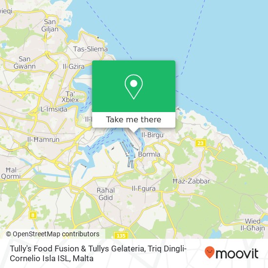 Tully's Food Fusion & Tullys Gelateria, Triq Dingli-Cornelio Isla ISL map
