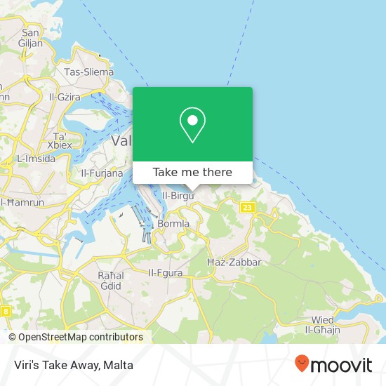 Viri's Take Away, Triq Marina Kalkara KKR map