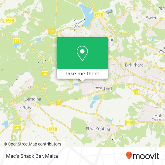 Mac's Snack Bar, Triq il-Pitkali Attard ATD map