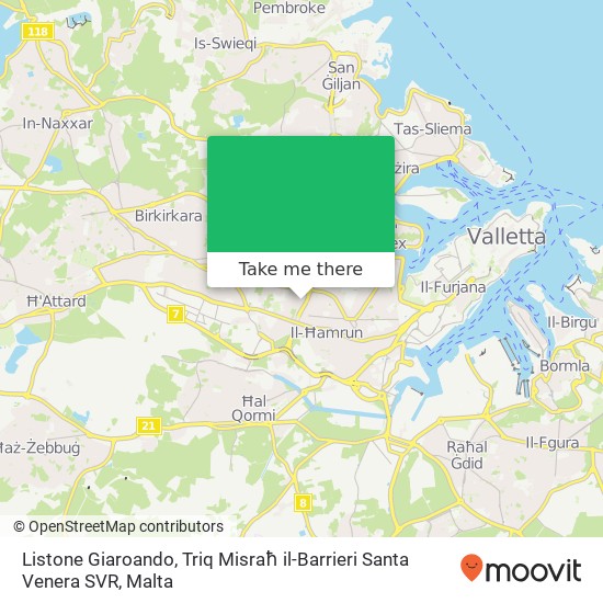 Listone Giaroando, Triq Misraħ il-Barrieri Santa Venera SVR map