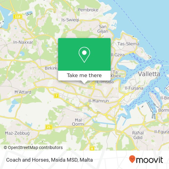 Coach and Horses, Msida MSD map