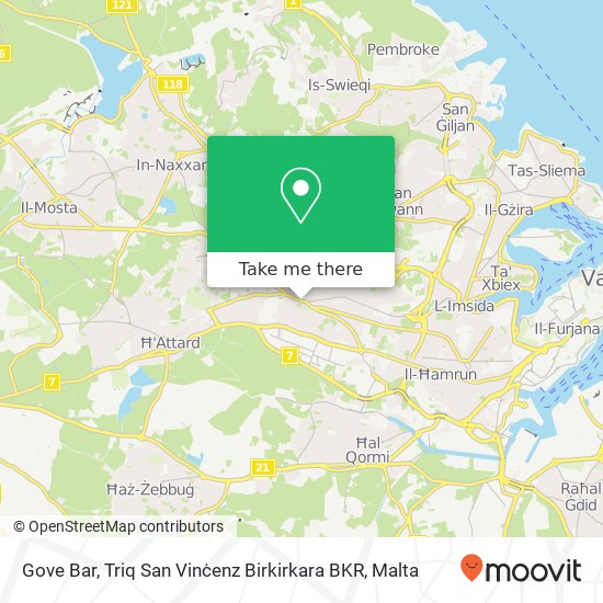 Gove Bar, Triq San Vinċenz Birkirkara BKR map