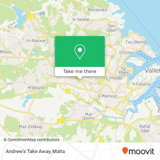 Andrew's Take Away, Triq Sant'Antnin Birkirkara BKR map