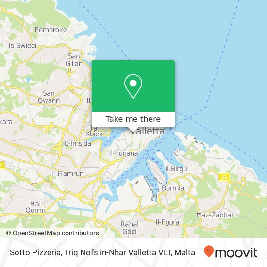 Sotto Pizzeria, Triq Nofs in-Nhar Valletta VLT map