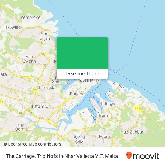 The Carriage, Triq Nofs in-Nhar Valletta VLT map