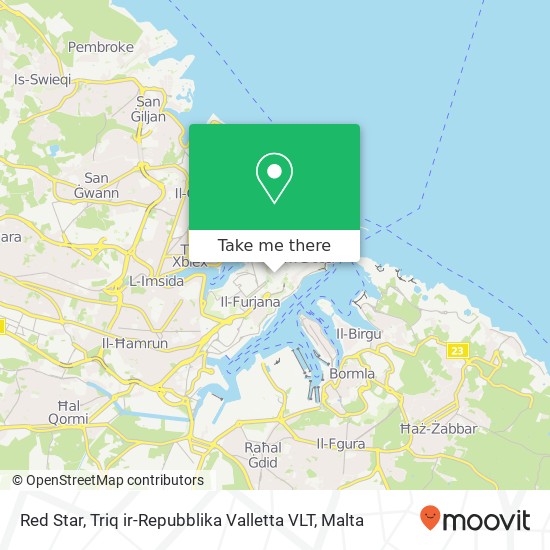 Red Star, Triq ir-Repubblika Valletta VLT map