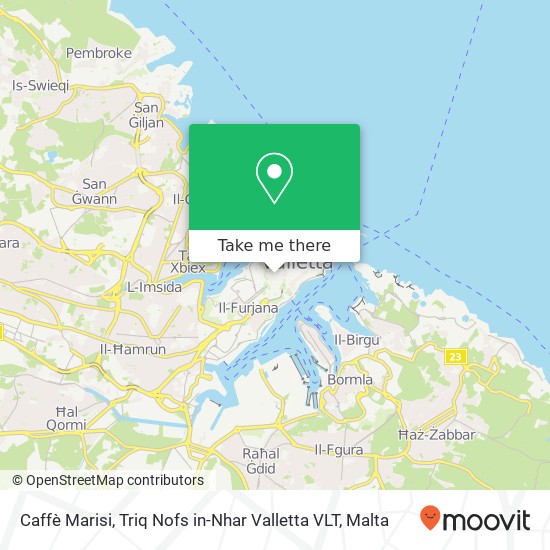 Caffè Marisi, Triq Nofs in-Nhar Valletta VLT map