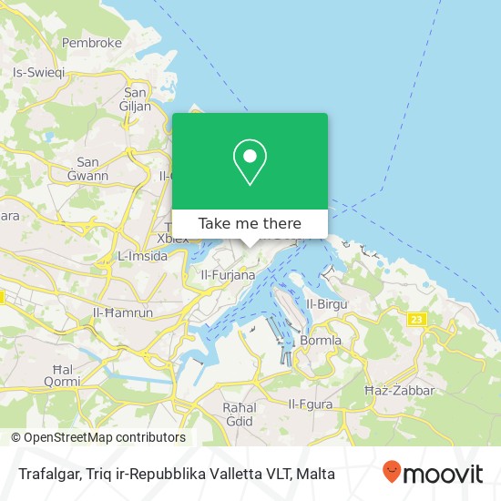 Trafalgar, Triq ir-Repubblika Valletta VLT map