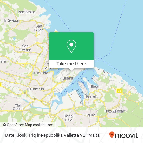 Date Kiosk, Triq ir-Repubblika Valletta VLT map