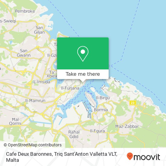 Cafe Deux Baronnes, Triq Sant'Anton Valletta VLT map