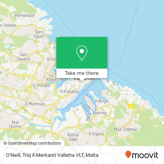O'Neill, Triq il-Merkanti Valletta VLT map