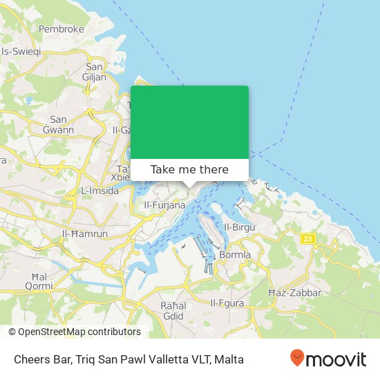 Cheers Bar, Triq San Pawl Valletta VLT map