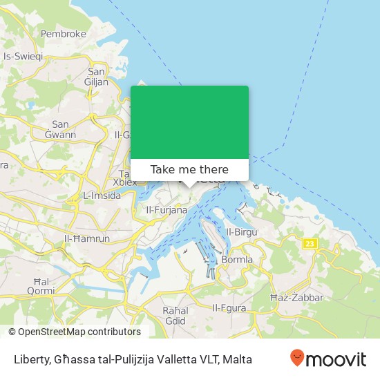 Liberty, Għassa tal-Pulijzija Valletta VLT map