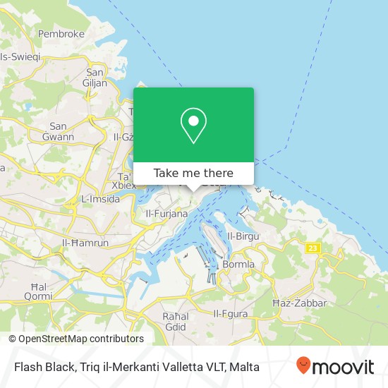 Flash Black, Triq il-Merkanti Valletta VLT map