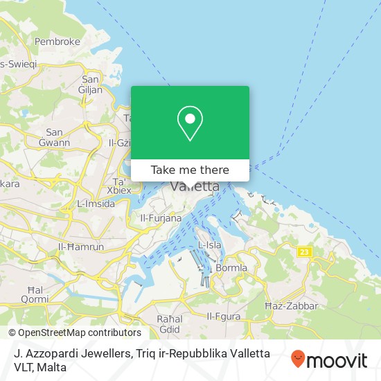 J. Azzopardi Jewellers, Triq ir-Repubblika Valletta VLT map