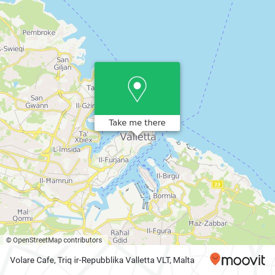 Volare Cafe, Triq ir-Repubblika Valletta VLT map