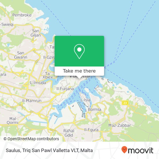Saulus, Triq San Pawl Valletta VLT map