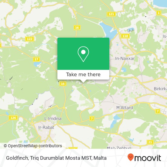 Goldfinch, Triq Durumblat Mosta MST map