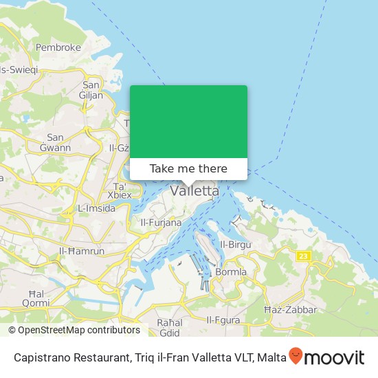 Capistrano Restaurant, Triq il-Fran Valletta VLT map