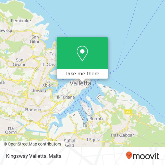 Kingsway Valletta map