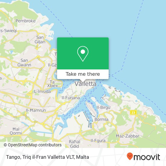 Tango, Triq il-Fran Valletta VLT map