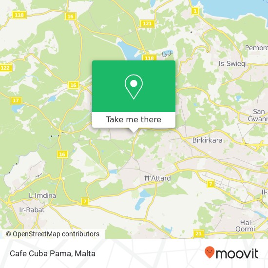 Cafe Cuba Pama, Triq il-Bufula l-Ħamra Mosta MST map