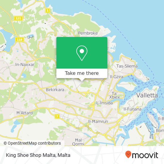 King Shoe Shop Malta, San Ġwann Industrial San Ġwann SGN map