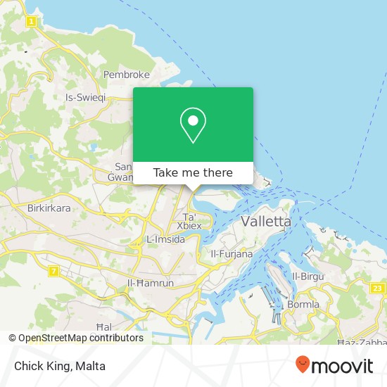 Chick King, Triq ix-Xatt Gżira GZR map