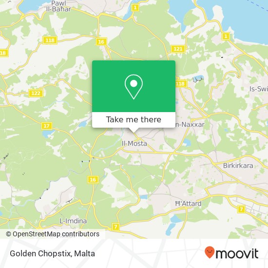 Golden Chopstix, Triq il-Kostituzzjoni Mosta MST map