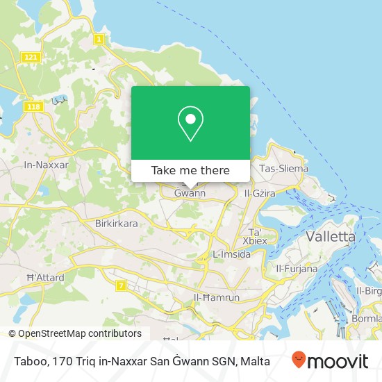 Taboo, 170 Triq in-Naxxar San Ġwann SGN map