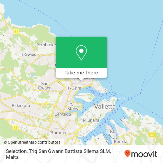 Selection, Triq San Ġwann Battista Sliema SLM map