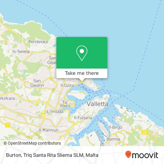 Burton, Triq Santa Rita Sliema SLM map