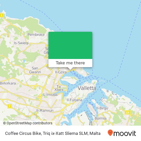 Coffee Circus Bike, Triq ix-Xatt Sliema SLM map