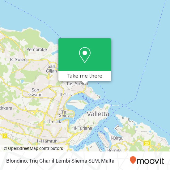 Blondino, Triq Ghar il-Lembi Sliema SLM map