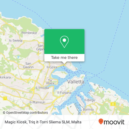 Magic Kiosk, Triq it-Torri Sliema SLM map