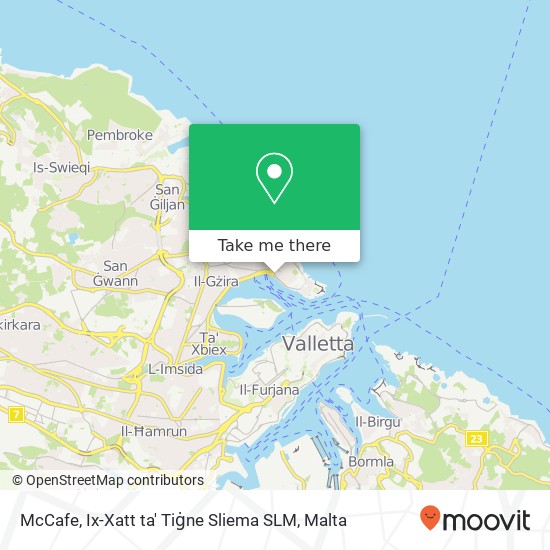 McCafe, Ix-Xatt ta' Tiġne Sliema SLM map