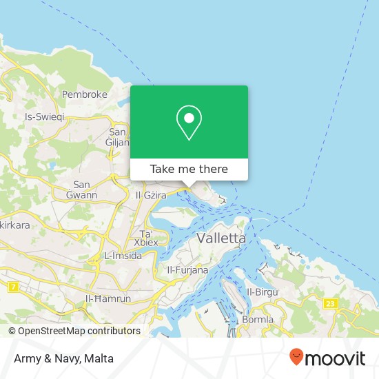 Army & Navy, Ix-Xatt ta' Tiġne Sliema SLM map
