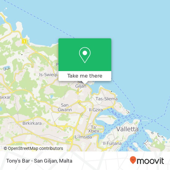 Tony's Bar - San Giljan map