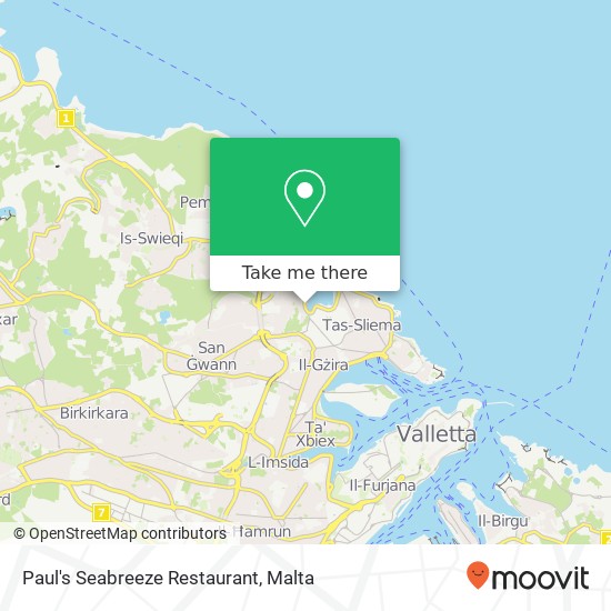 Paul's Seabreeze Restaurant, Triq il-Kbira San Ġiljan STJ map