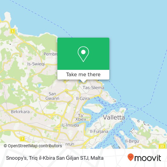 Snoopy's, Triq il-Kbira San Ġiljan STJ map