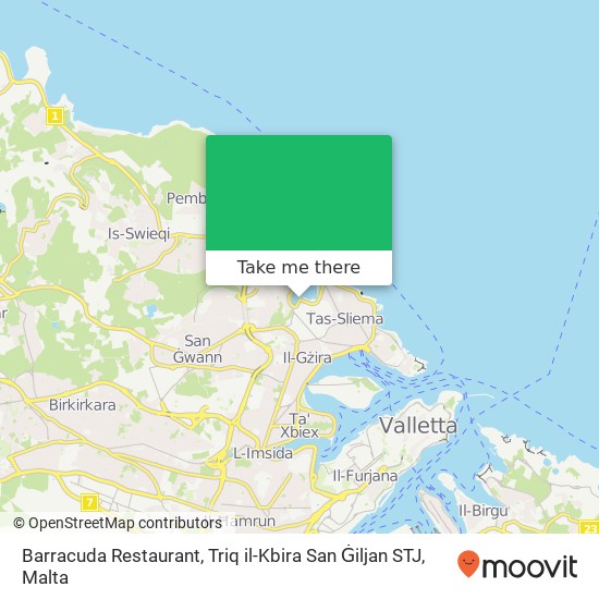 Barracuda Restaurant, Triq il-Kbira San Ġiljan STJ map