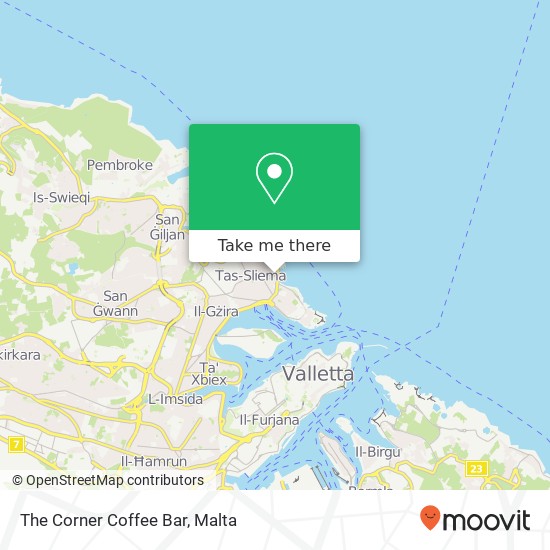 The Corner Coffee Bar, Triq Ghar id-Dud Sliema SLM map